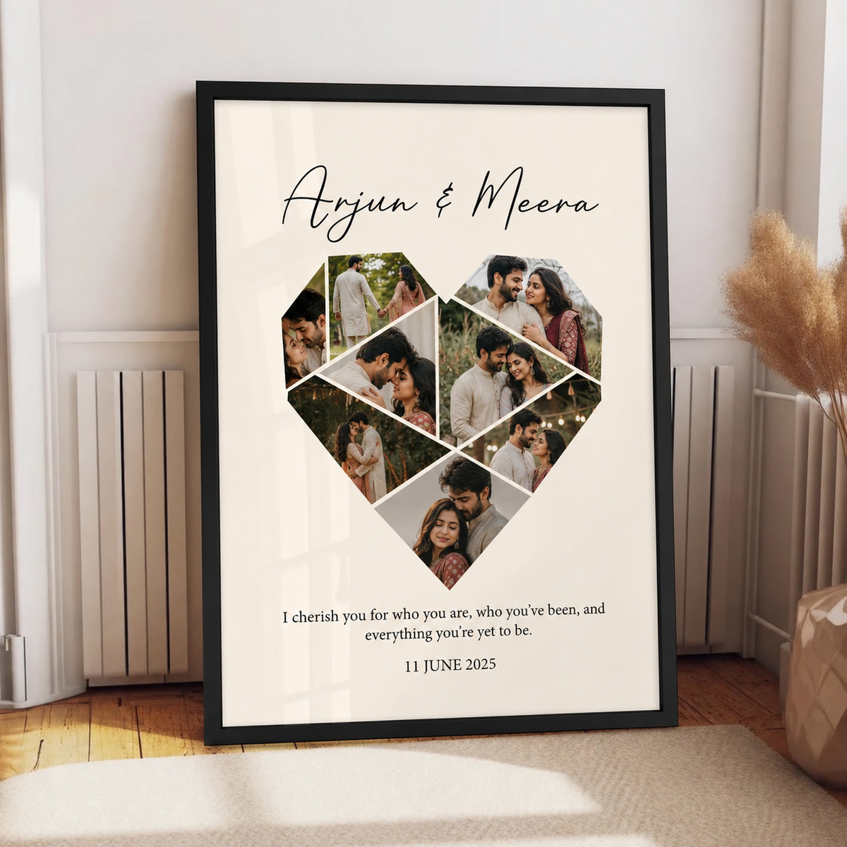 Custom Heart Photo Collage | 1st Anniversary Gift for Couples